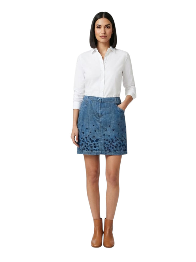 Image for Women's Embroidered Skirt And Short,Navy