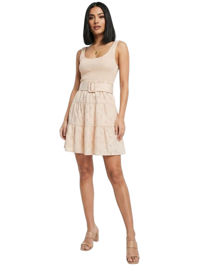 Image for Women's Ribbed Dress,Beige