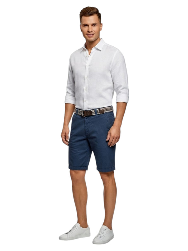 Image for Men's Textured Short With Belt,Navy