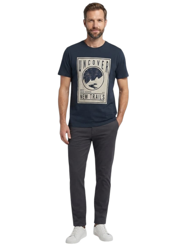 Image for Men's Printed Top,Navy
