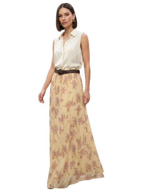 Image for Women's Printed Skirt With Belt,Yellow