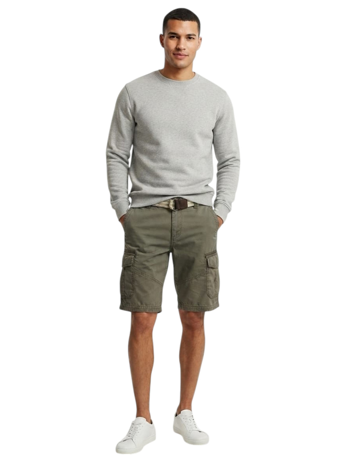 Image for Men's plain Short With Belt,Olive