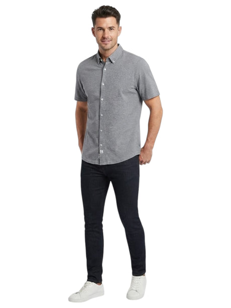 Image for Men's Textured Dress Shirt,Grey