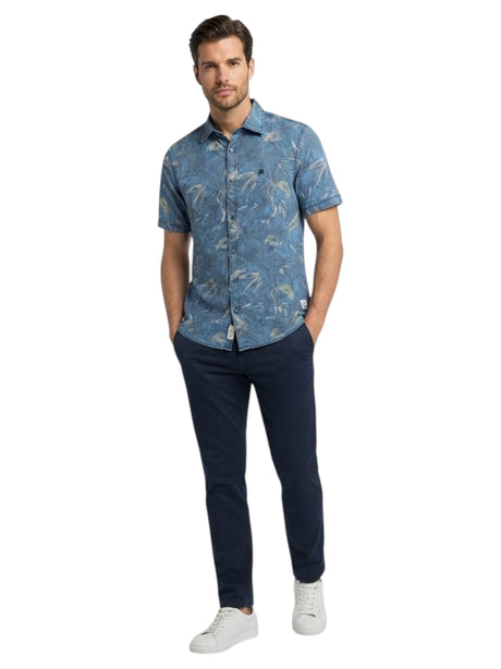 Image for Men's Printed Dress Shirt,Blue