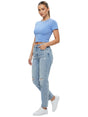 Image for Women's Plain Solid Crop Top,Blue