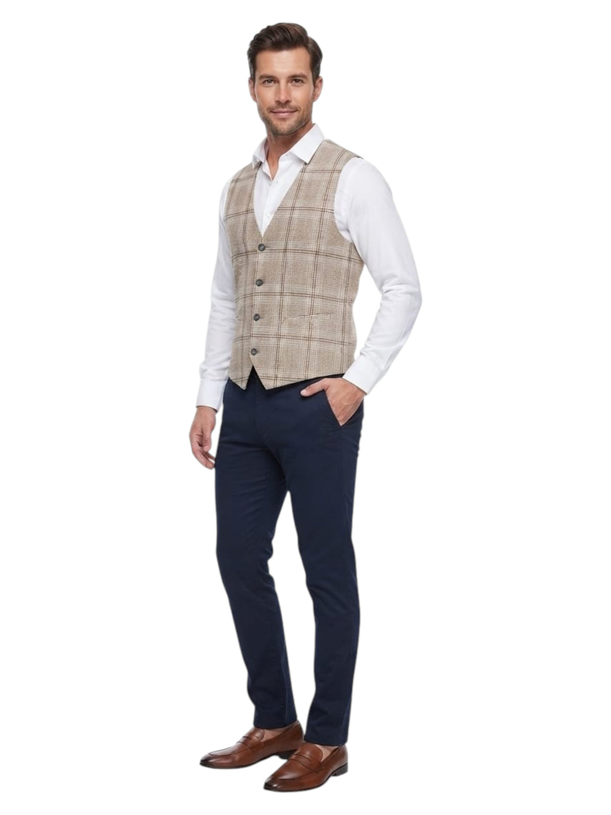 Image for Men's Plaid Vest,Multi