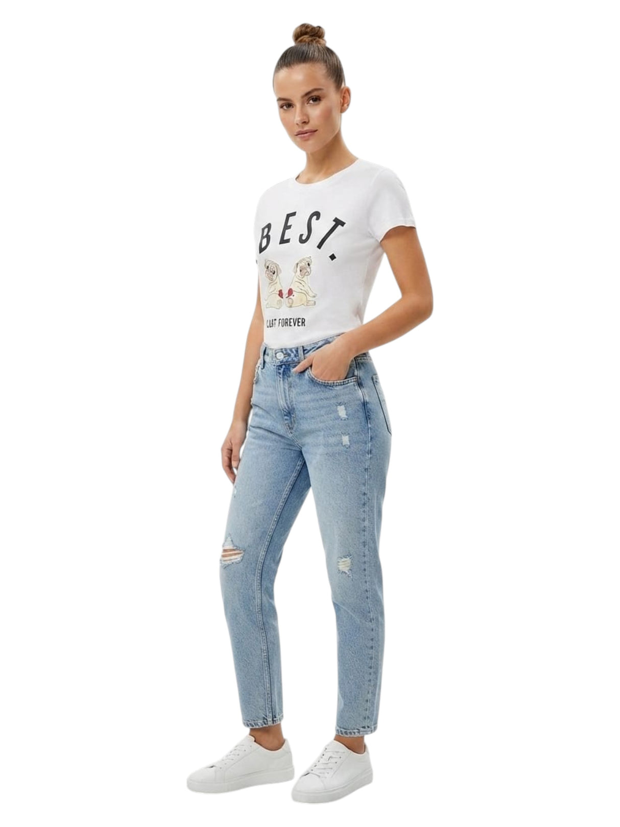 Image for Women's Printed Top,White