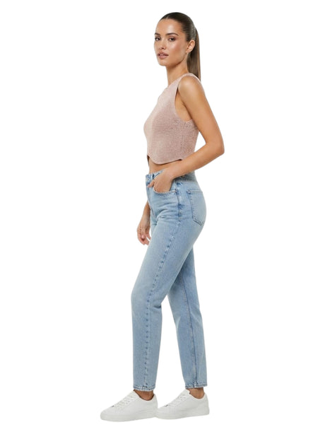 Image for Women's Knitted Crop Top,Nude Pink