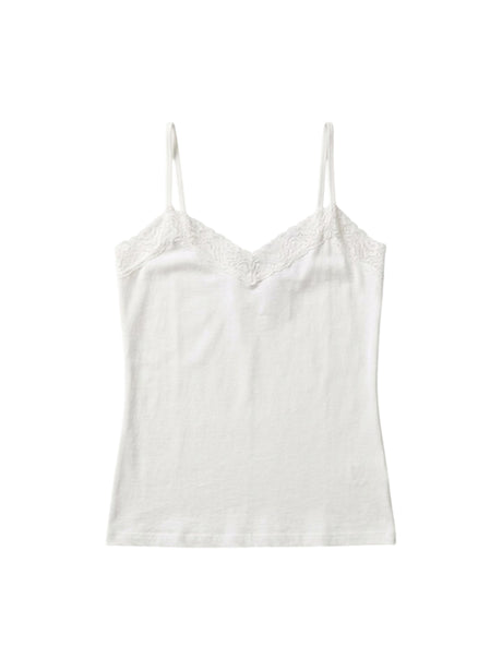 Image for Women's Plain Lace Tank Top,White