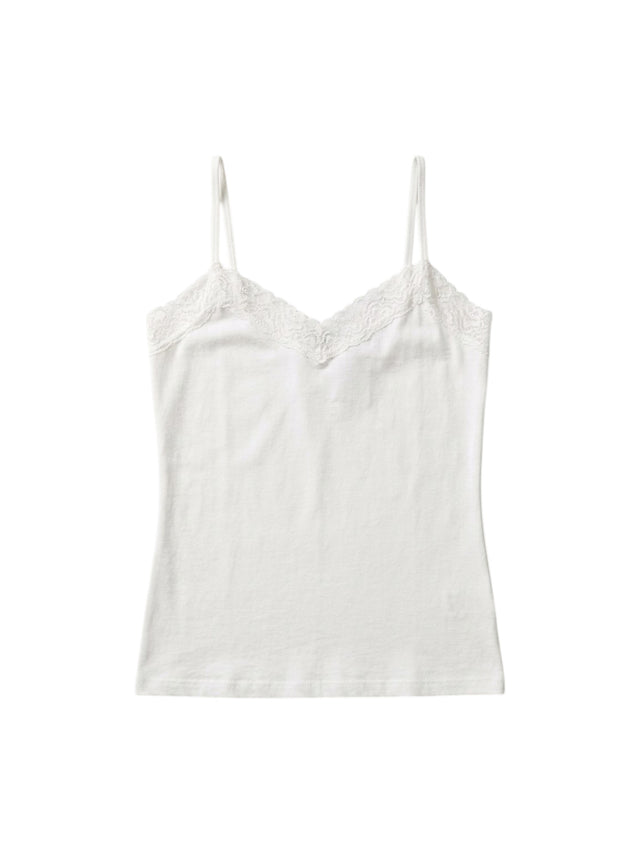 Image for Women's Plain Lace Tank Top,White
