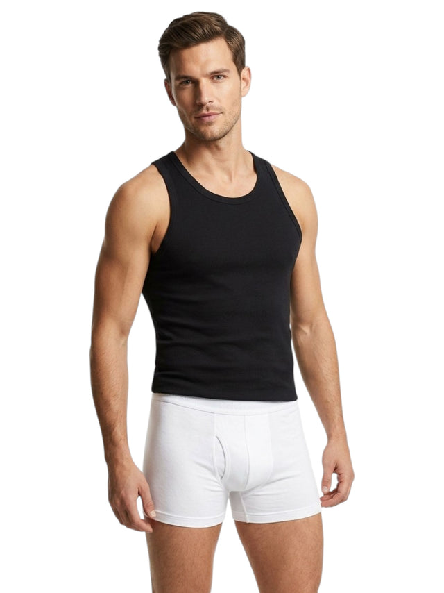 Image for Men's Ribbed Tank Top,Black