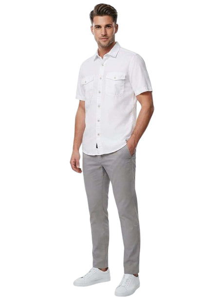Image for Men's Plain Solid Dress Shirt,White