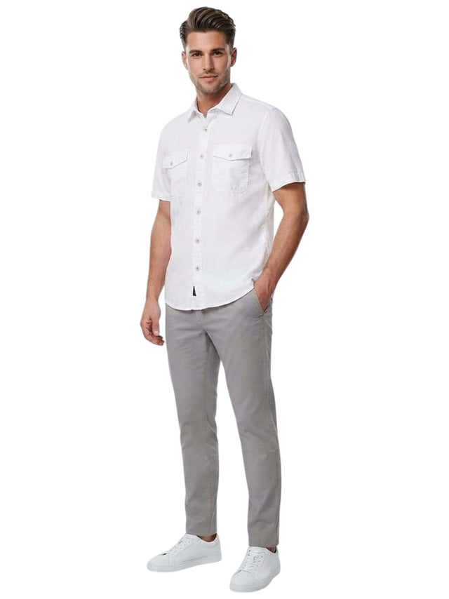 Image for Men's Plain Solid Dress Shirt,White