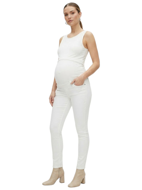 Image for Women's Plain Pregnant Pants,White