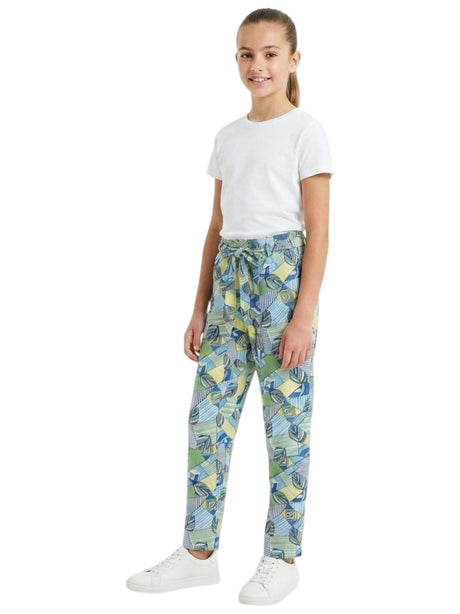 Image for Kids Girl's Printed Pants with Belt,Multi