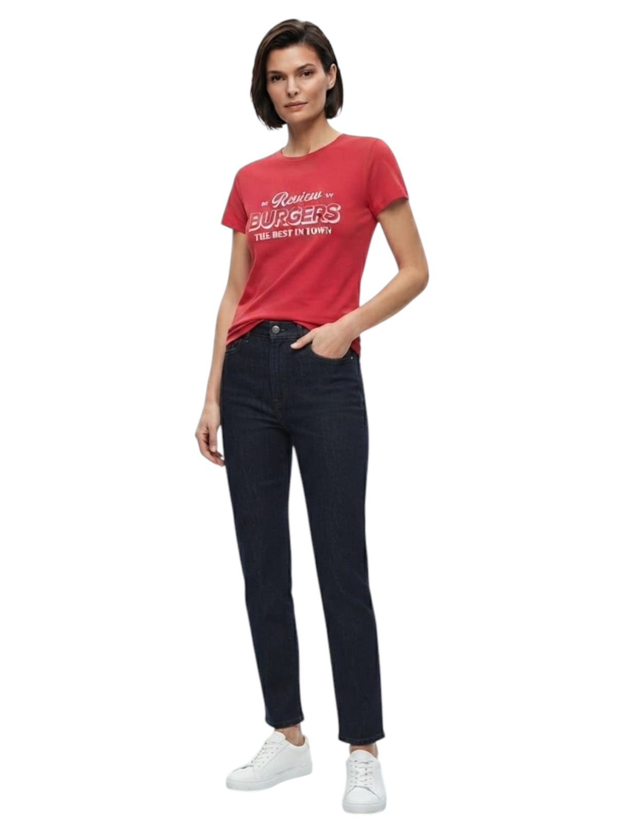 Image for Women's Printed Top,Red