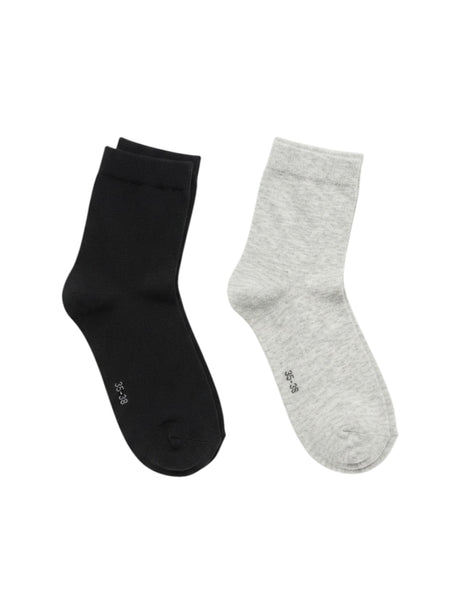 Image for Women's Plain Socks Set 2Pieces,Black/Grey
