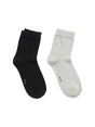 Image for Women's Plain Socks Set 2Pieces,Black/Grey