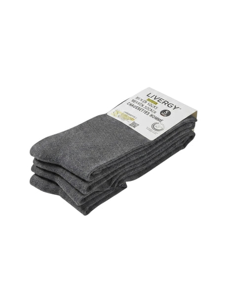 Image for Men's Plain Solid Socks Long Thin Set 5Pieces,Dark Grey