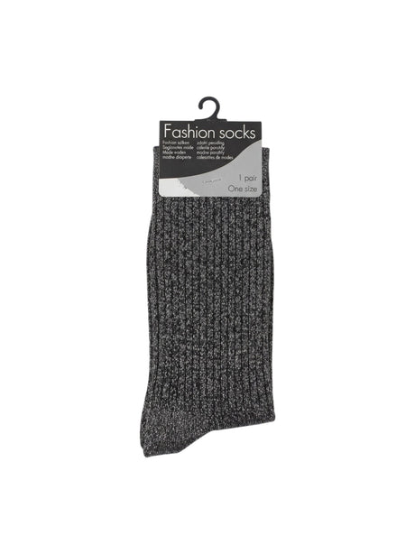 Image for Women's Knitted Glitter Socks,Black