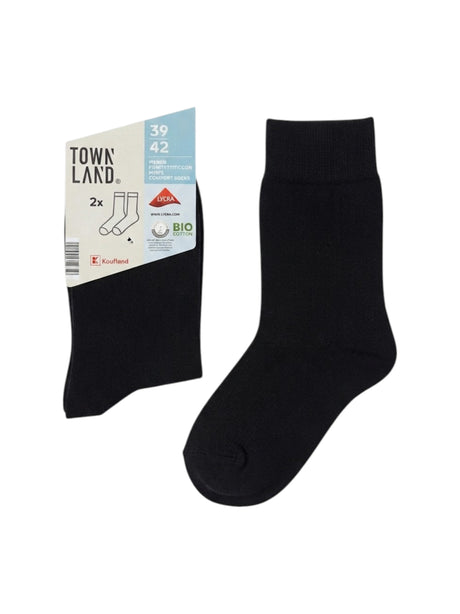 Image for Men's Plain Solid Socks Set 2Pieces,Black