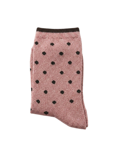 Image for Women's Knitted Glitter Socks,Pink/Black