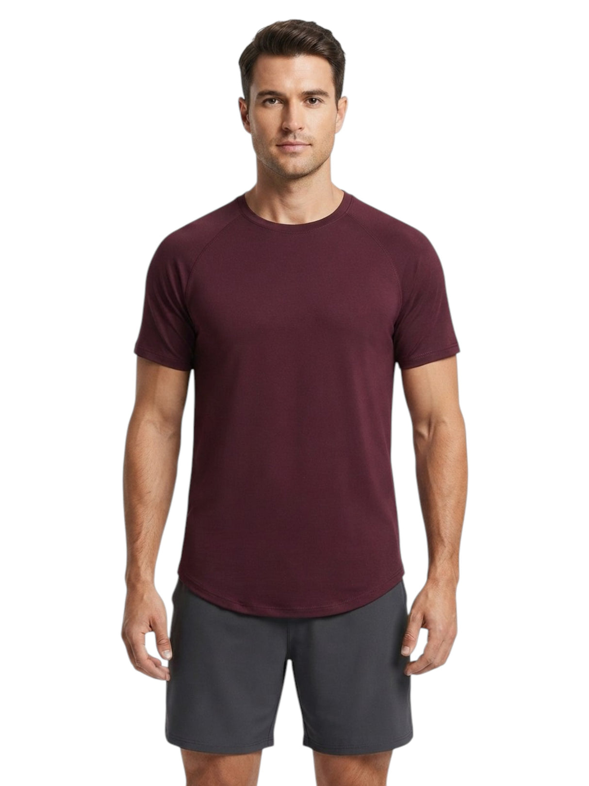 Image for Men's Plain Solid Sport Top,Burgundy