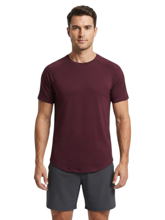 Image for Men's Plain Solid Sport Top,Burgundy
