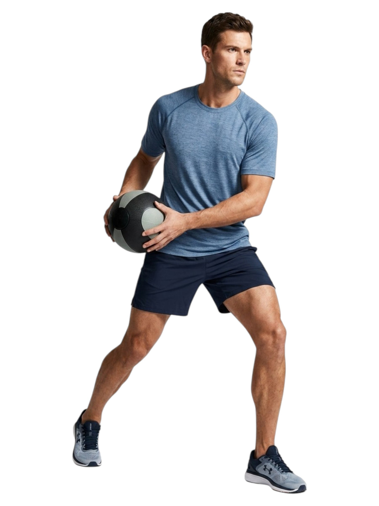 Image for Men's Plain Solid Sport Top,Dusty Blue