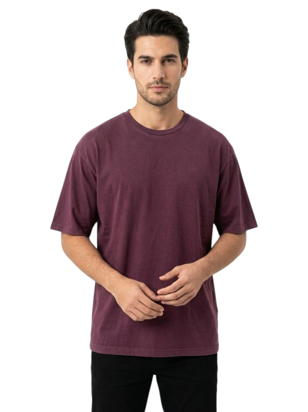 Image for Men's Plain Solid Top,Dark Purple