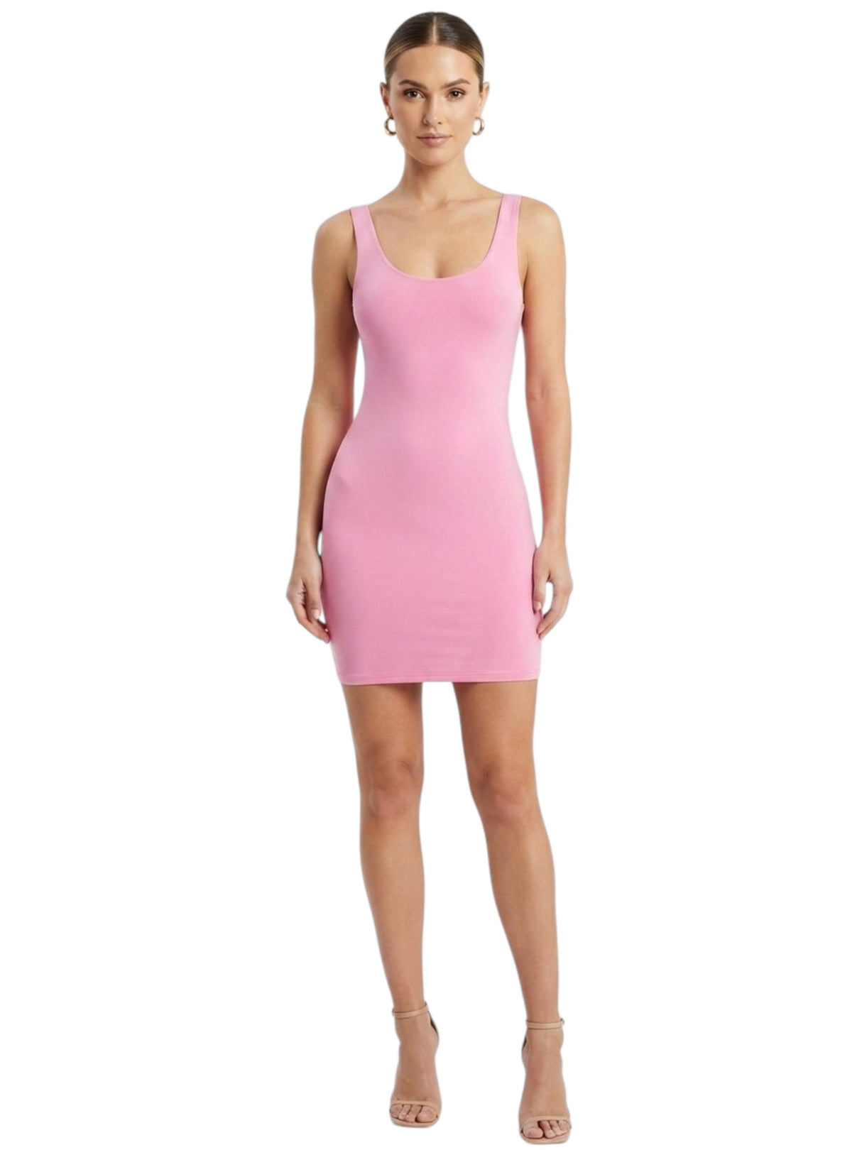 Image for Women's Plain Solid Dress,Pink