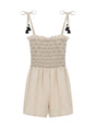 Image for Kids Girl's Smocked Jumpsuit,Beige