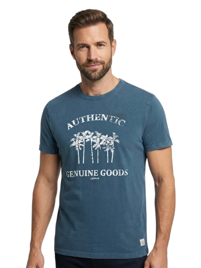 Image for Men's Printed Top,Dusty Blue