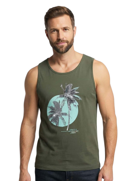Image for Men's Printed Top,Olive