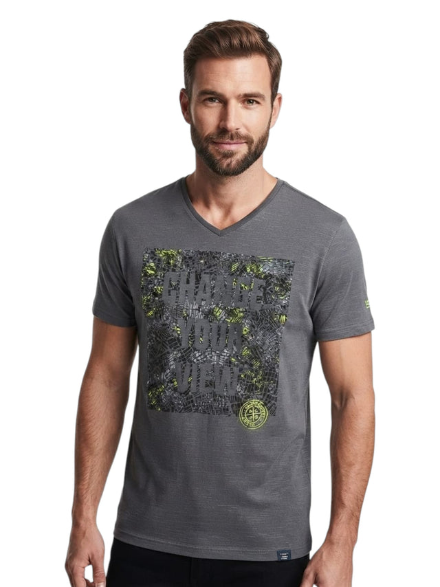 Image for Men's Printed Top,Dark Grey