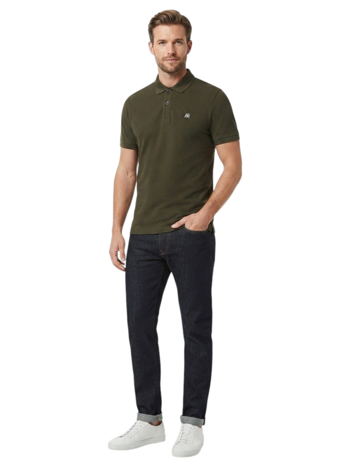 Image for Men's Plain Solid Top,Olive