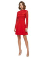 Image for Women's Embroidered Lace Dress,Red