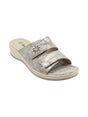 Image for Women's Textured Slippers,Silver