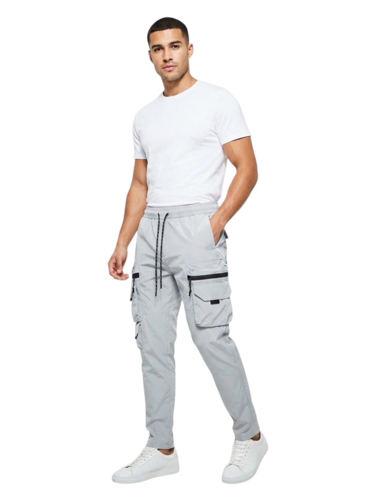 Image for Men's Textured Cargo Pant,Grey
