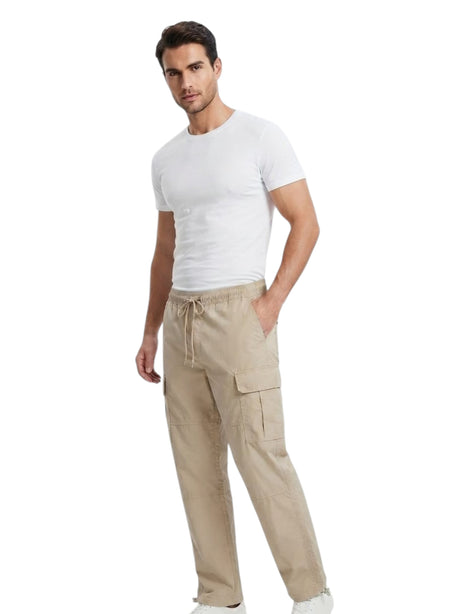 Image for Men's Plain Cargo Pant,Beige
