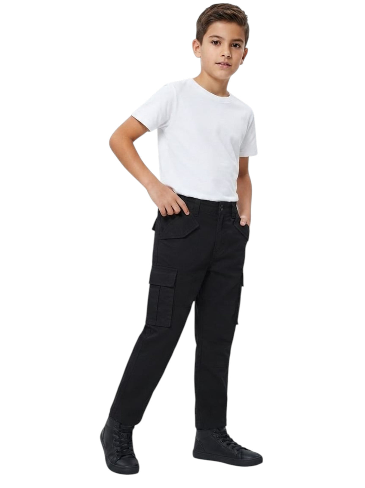 Image for Kids Boy's Plain Cargo Pant,Black
