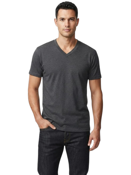 Image for Men's Plain Solid Top,Dark Grey