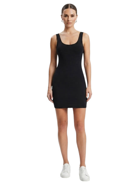 Image for Women's Plain Mini Dress,Black