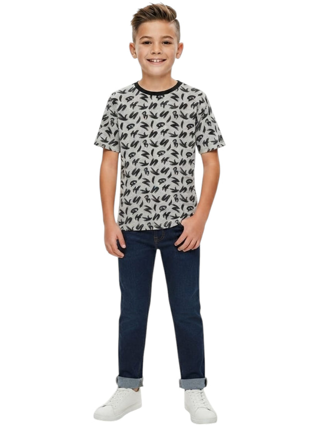 Image for Kids Boy's Printed Top,Light Grey
