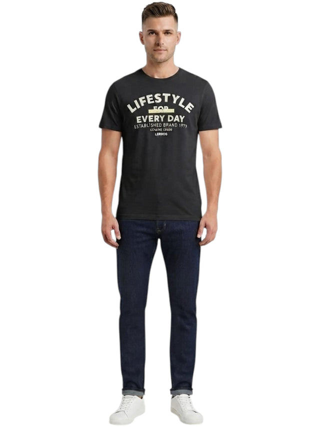 Image for Men's Printed Top,Black