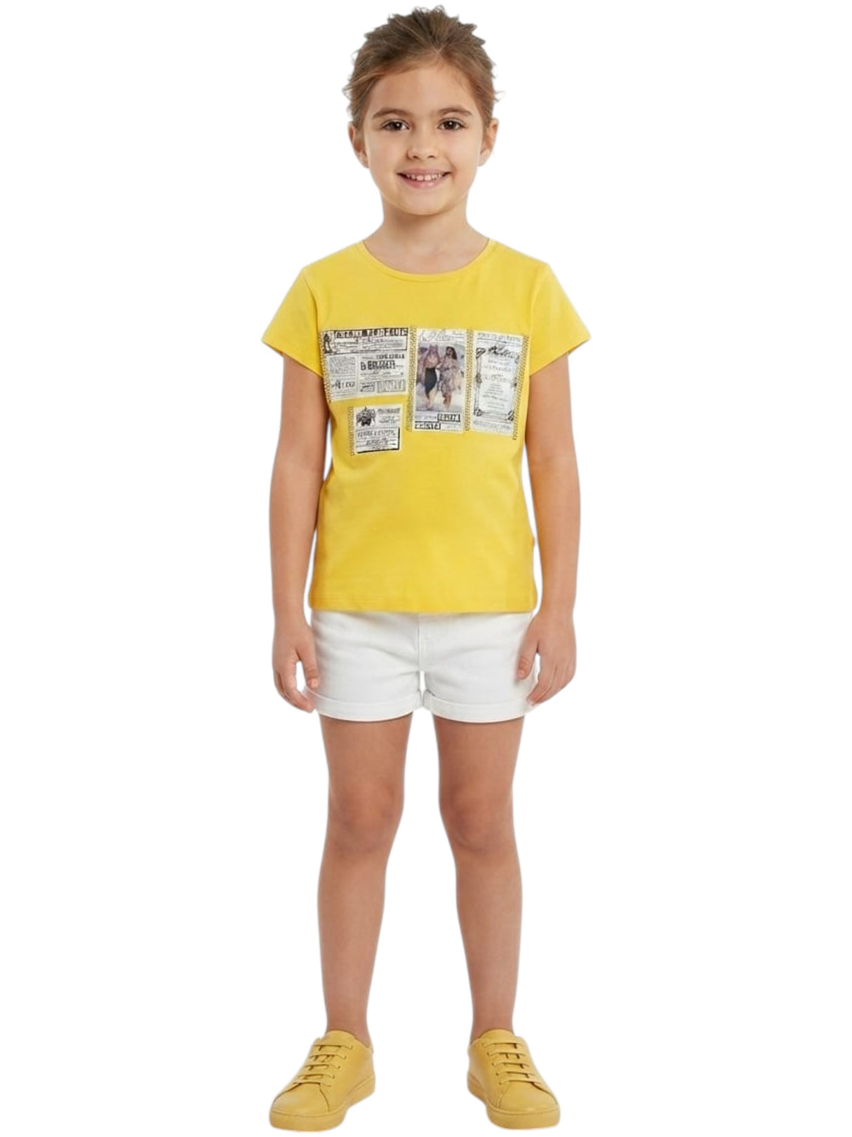 Image for Kids Girl's Printed Top,Yellow