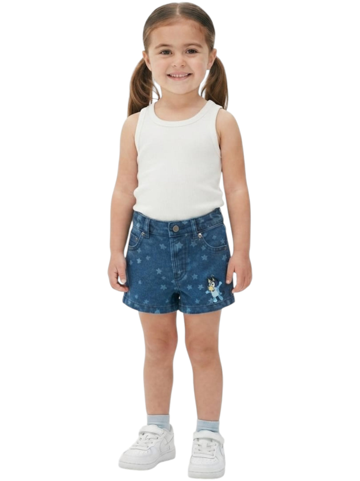 Image for Kids Girl's Printed Jeans Short,Navy