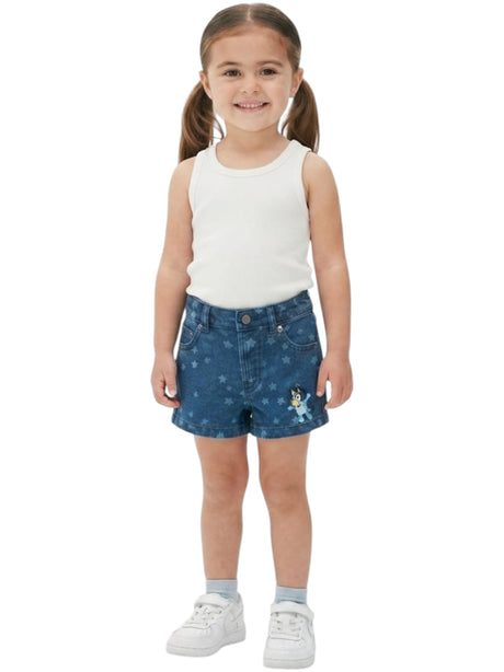 Image for Kids Girl's Printed Jeans Short,Navy