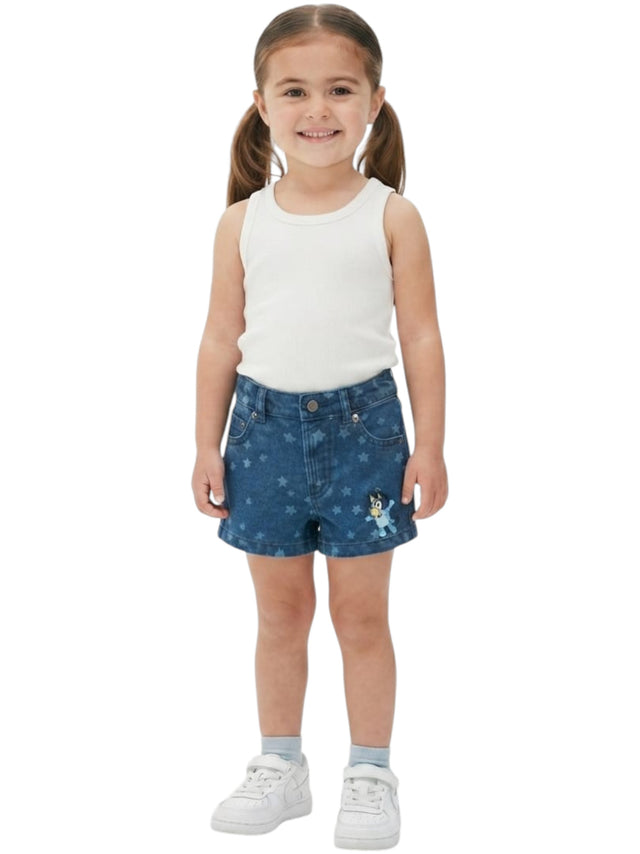 Image for Kids Girl's Printed Jeans Short,Navy