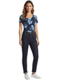 Image for Women's Floral Printed Top,Navy